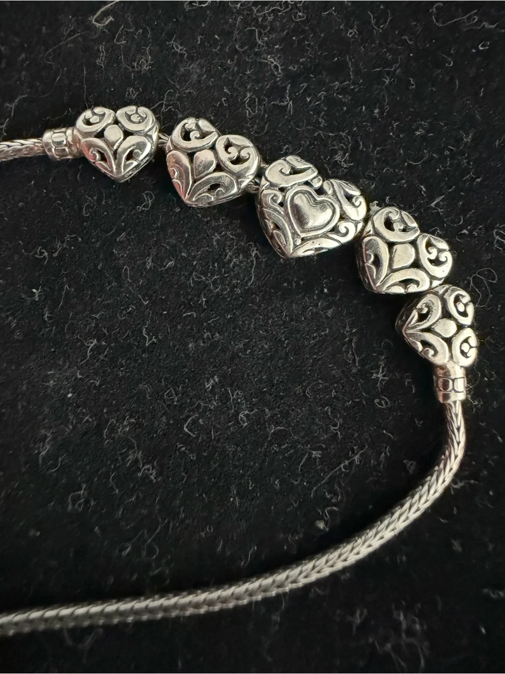Annika Witt 925 Sterling silver heart toggle bracelet. Designer